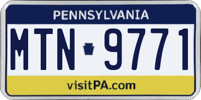 PA license plate MTN9771