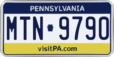 PA license plate MTN9790