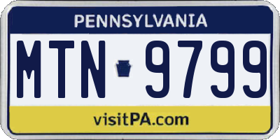 PA license plate MTN9799