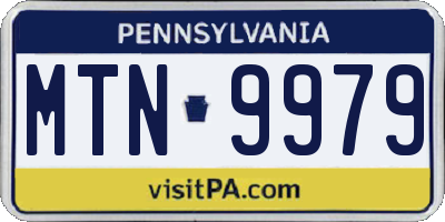 PA license plate MTN9979
