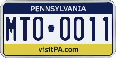 PA license plate MTO0011