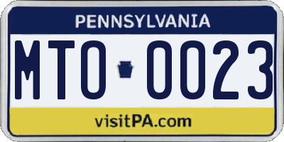 PA license plate MTO0023