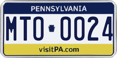 PA license plate MTO0024