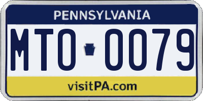 PA license plate MTO0079