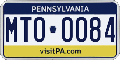 PA license plate MTO0084