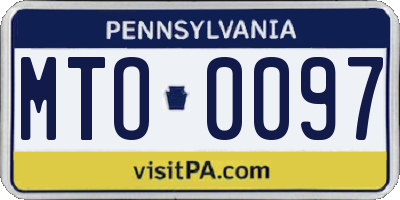 PA license plate MTO0097