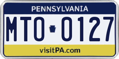 PA license plate MTO0127