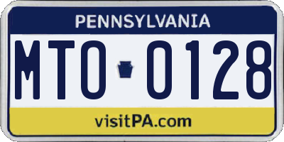 PA license plate MTO0128