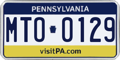 PA license plate MTO0129