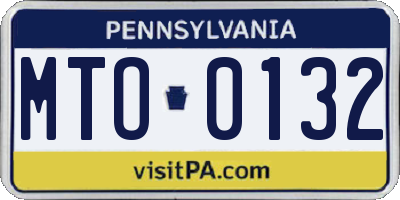 PA license plate MTO0132