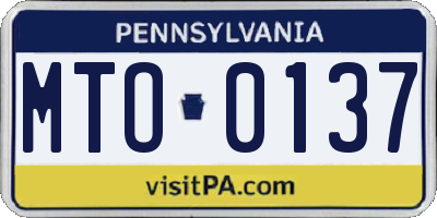 PA license plate MTO0137