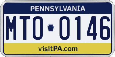PA license plate MTO0146