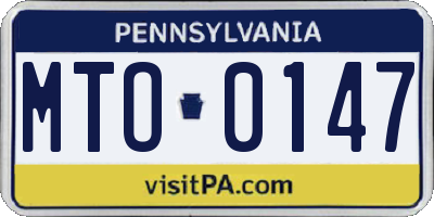 PA license plate MTO0147