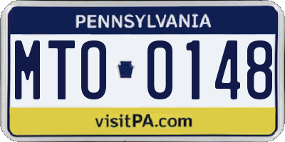 PA license plate MTO0148