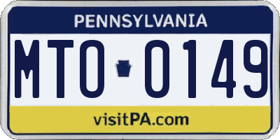 PA license plate MTO0149