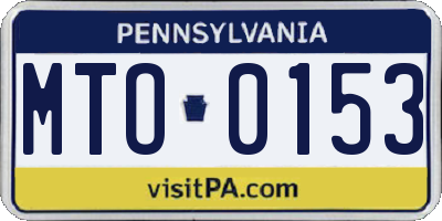 PA license plate MTO0153