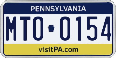 PA license plate MTO0154