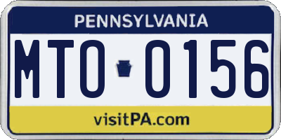 PA license plate MTO0156
