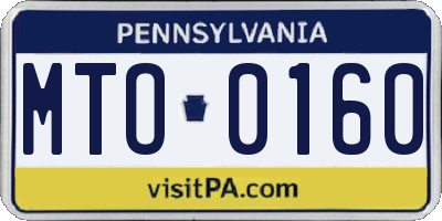 PA license plate MTO0160