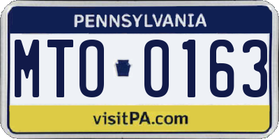 PA license plate MTO0163