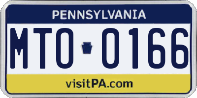 PA license plate MTO0166