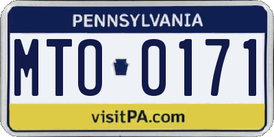 PA license plate MTO0171