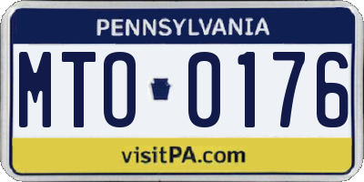 PA license plate MTO0176
