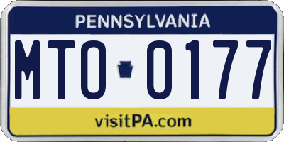 PA license plate MTO0177