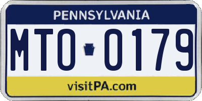 PA license plate MTO0179