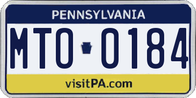 PA license plate MTO0184