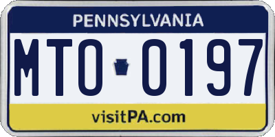 PA license plate MTO0197