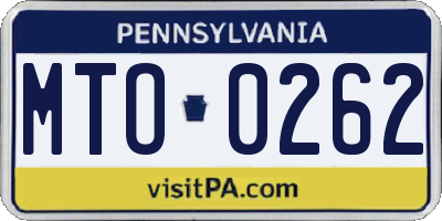 PA license plate MTO0262