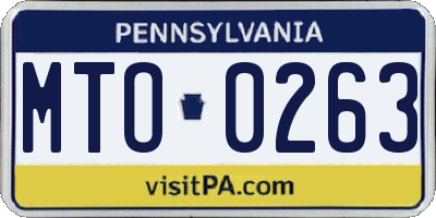 PA license plate MTO0263