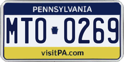 PA license plate MTO0269