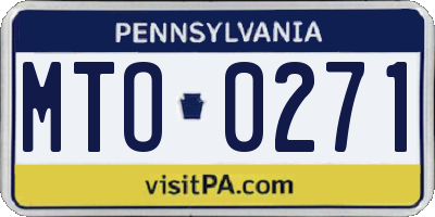 PA license plate MTO0271