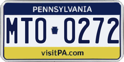 PA license plate MTO0272
