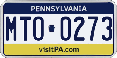 PA license plate MTO0273