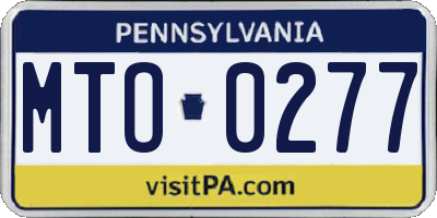 PA license plate MTO0277