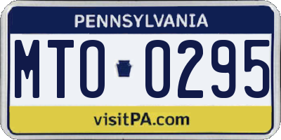 PA license plate MTO0295