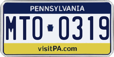 PA license plate MTO0319