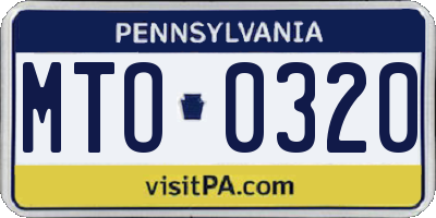 PA license plate MTO0320
