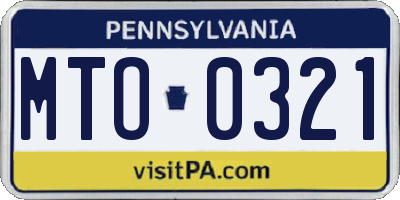 PA license plate MTO0321