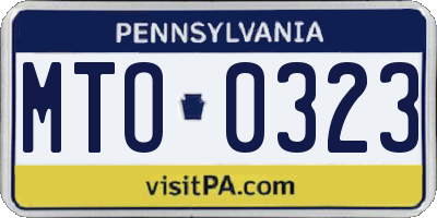 PA license plate MTO0323