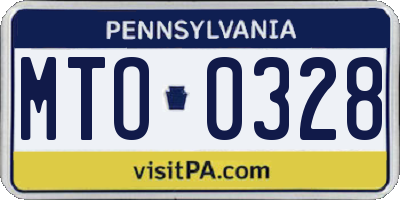 PA license plate MTO0328