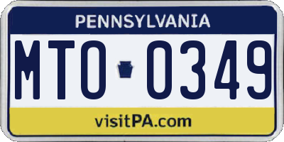 PA license plate MTO0349