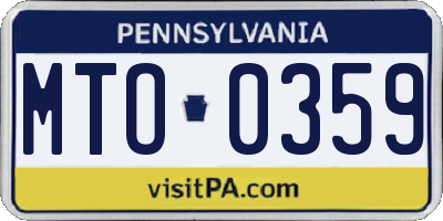 PA license plate MTO0359