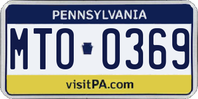 PA license plate MTO0369