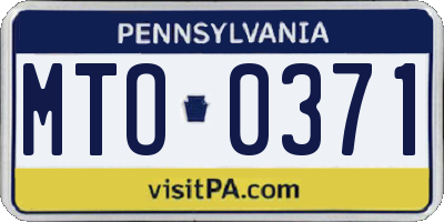 PA license plate MTO0371