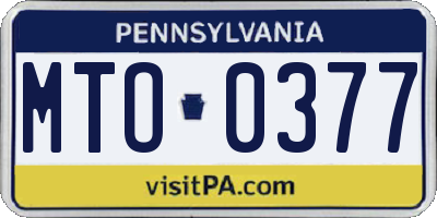 PA license plate MTO0377