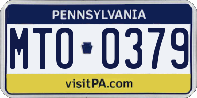 PA license plate MTO0379
